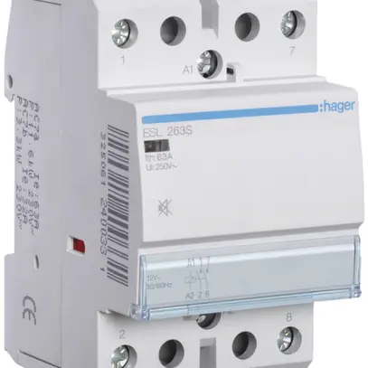 Contattore AMD Hager ESL 12VAC 2 chiusura 63A senza ronzio 3UM 