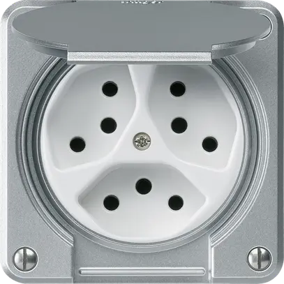Presa INC robusto 3×tipo 13 alluminio per combinazione 