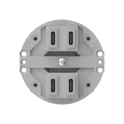 Presa di carica USB Hager 2×C-C 2×20W o 4×10W 5V alluminio 