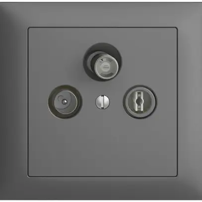 Prise d'antenne INC SAT/TV/R DB53 EDIZIOdue gris foncé avec SAT-F 