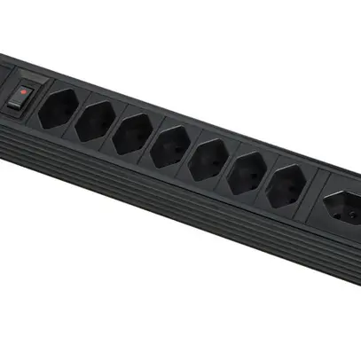 Presa multipla PRINCIPIO 3×tipo 13 orizz.7×tipo 13 vert.cavo 2m interruttore ne 