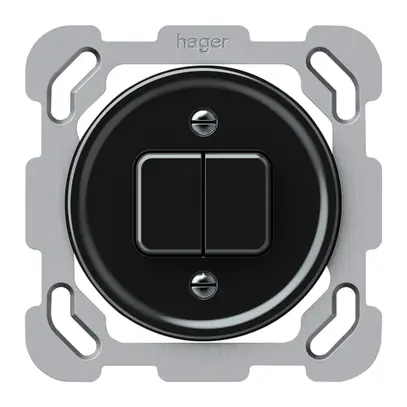 Pulsante INC origin 2×tasti 2CO 1P 0<1 10A 230V 77×77mm nero 