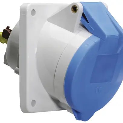 Prise INC CEE Bals oblique 32A 4P 230V 9h IP44 Ni 85×85mm QC 