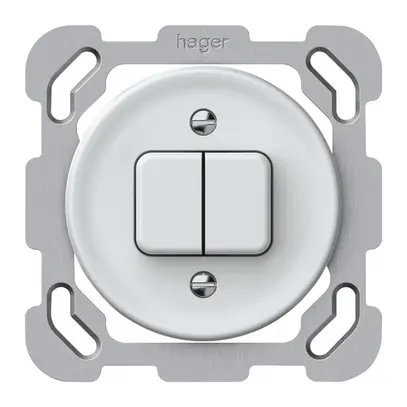 Pulsante INC origin 2×tasti 2CO 1P 0<1 10A 230V 77×77mm bianco 