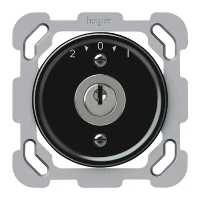 Pulsante rotativo INC origin con cilindro 1P 2>0<1 10A 230V 77×77mm nero 