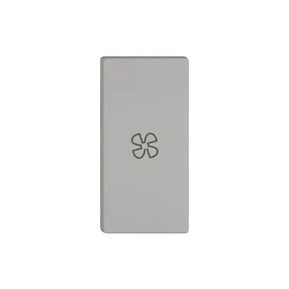 Poussoir 1/2 EDIZIO.liv Wiser avec SNAPFIX® horiz.avec symbole ventilateur grc 