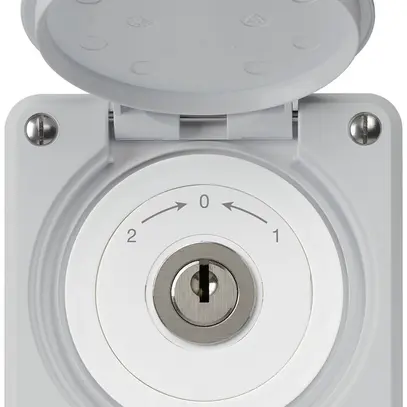 Contatto rotativo a chiave INC robusto IP55 grigio con coperchio invertitore 