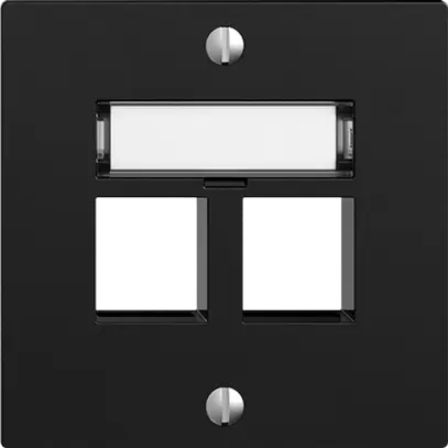 Kit montaggio EDIZIOdue F, uscita dritta, per 2×Keystone, nero 