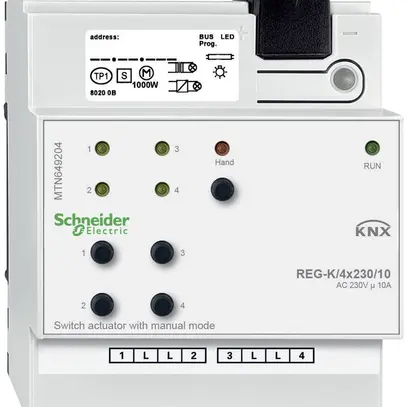 Attuatore-commutatore AMD KNX SE, 4×230V, MTN649204 