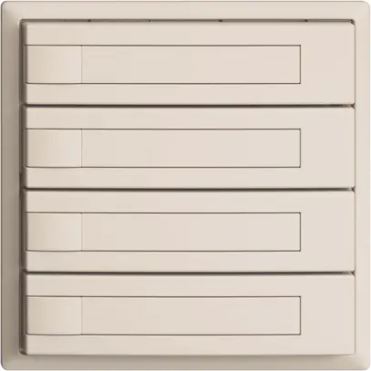 Pulsante KNX RGB EDUE, 250mW, s.LED, c.inserto carta, 4×pulsante, 1×tasto, crema 