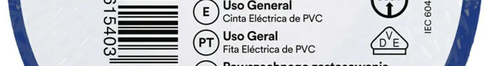 Ruban isolant 3M Temflex 165 19mm×25m×0.15mm bleu VDE 600V 0…90°C 