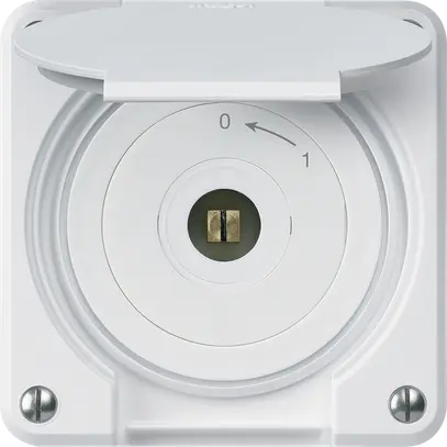 Contact pivotant à clé carrée ENC robusto IP55 blanc avec clapet 2P combi 