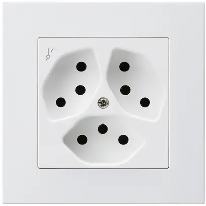 Presa INC kallysto.pro 3×T13/1 bianco con protezione bambini 