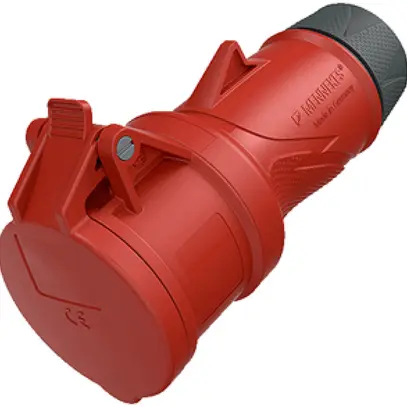 Prise mobile CEE PowerTOPXtra R 32A IP54 5P 6h 400V Ø80×209mm rouge 