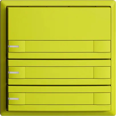 Poussoir ENC KNX 3× EDIZIOdue lemon RGB avec LED avec insert papier 