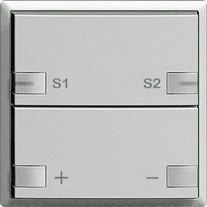 Dimmer LED EDIZIOdue ZEP ohne LED 2×Taste 2×Bedienung silver 