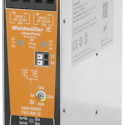 Modulo di ridondanza WM PRO RM 20 10…32VDC IN: 2×20A OUT: 1×40A 