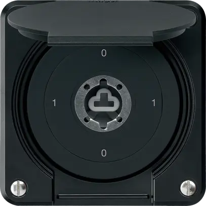 Interrupteur à clé ENC robusto IP55 avec clapet sans cylindre S0/1P noir p.combi 