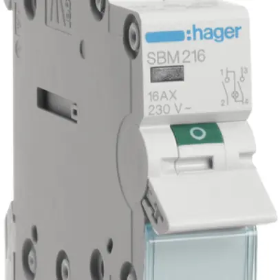REG-Ausschalter Hager SBM 16A 230V 2 Schliesser 0 Öffner 1 Wechsler 