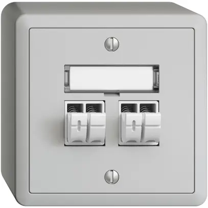 Prise audio AP Push Type EDIZIOdue FX, 2×, kit d'inscription, gris clair 