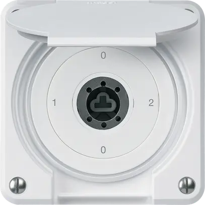 Interrupteur à clé ENC robusto IP55 avec clapet sans cylindre S2/1P blanc combi 