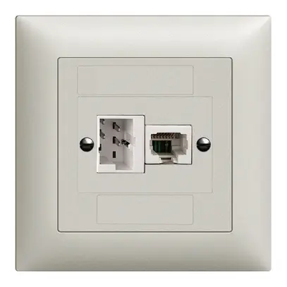 Prise ENC xDSL RJ45/TT83 gris clair ITplus EDIZIOdue, avec filtre 