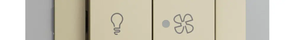 UP-Schalter für Licht und Ventilat EDIZIOdue vanille, KS, LED gelb 