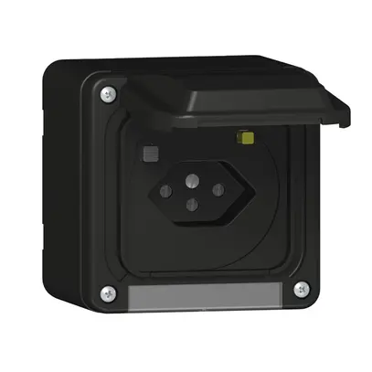 Prise FI AP SUPRA NAP T13 30mA noir 