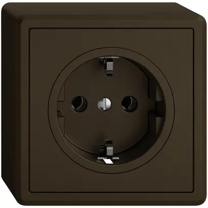 Prise AP EDIZIO.liv SNAPFIX® SCHUKO 16A 230V 74×74mm umbra 