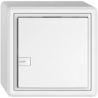 Poussoir universel AP EDIZIO.liv UNI SNAPFIX® 12…48V a.LED bleu 1× comm.1T bc 