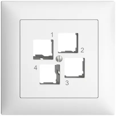 Kit de montage ENC Edue FMI EASYNET S-One, pour 4×RJ45, sortie droite, blanc 