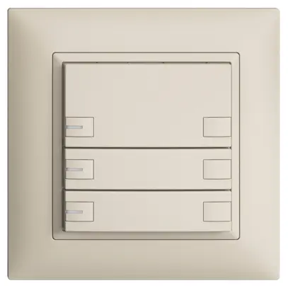 Poussoir KNX RGB ENC EDUE FMI, 250mW, LED RGB, 3×poussoir, comm.2×touches, crema 
