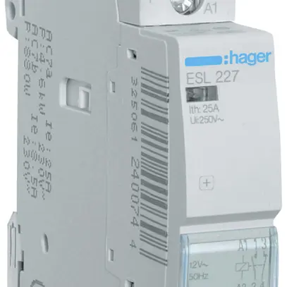 Contattore AMD Hager 12VAC 1 chiusura 1 apertura 25A 1UM 