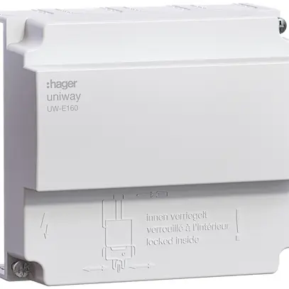 Couvercle standard Hager uniway pour bloc d'alimentation 160A, 3LN, l=108mm 