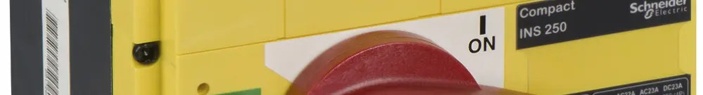 Interuttore di carico Schneider INS 4L 250A con maniglia rotativa rosso/giallo 