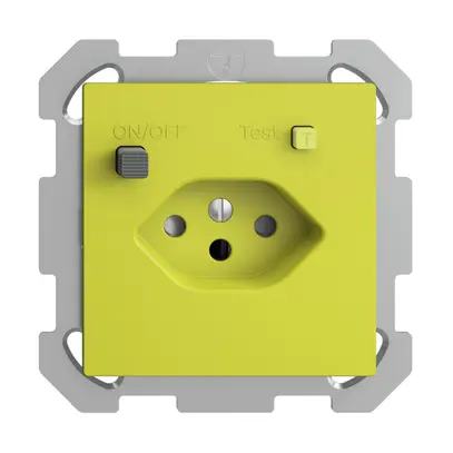 Prise ENC EDIZIOdue T13 FI 30mA FM, shutter, lemon 