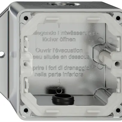 Scatola AP ELEMENT 1×1 EMP alluminio 2 ingressi 