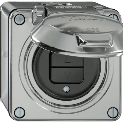 Interrupteur stores AP ELEMENT 1P 2 touches a.couvercle aluminium 