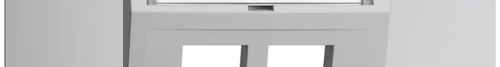Kit de montage INC Edue BKE, avec capot de sortie oblique 2×Keystone gris clair 