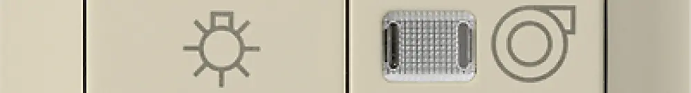 Interruttore luminoso kallysto 1/1L beige con simbolo illuminazione+ventilazione 