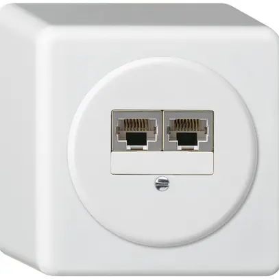 Scatola di raccordo AP basico 2×RJ45s separato bianco 