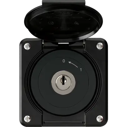 Contact pivotant à clé ENC robusto IP55 noir avec clapet 1P pour combinaison 