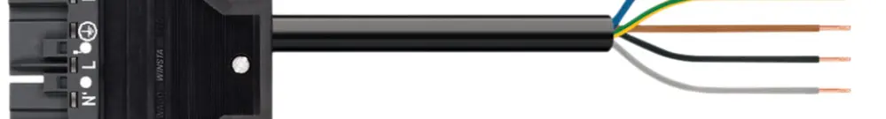 Cavo di raccordo WAGO 5×2.5mm²20A 400V 3m cod.L spina-estremità libera grigio 