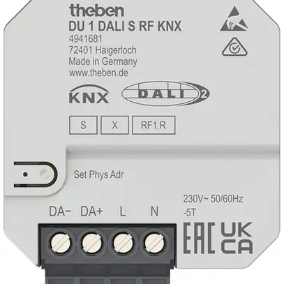 Attuatore-variatore KNX INS Theben DU 1 S RF, radio, DALI-2, 1 canale 