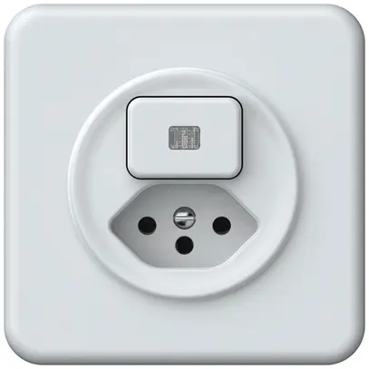 Combinazione INC origin 1×tasto luminoso 1CO+T13 1P 0<1 10A 230V 92×92mm bianco 