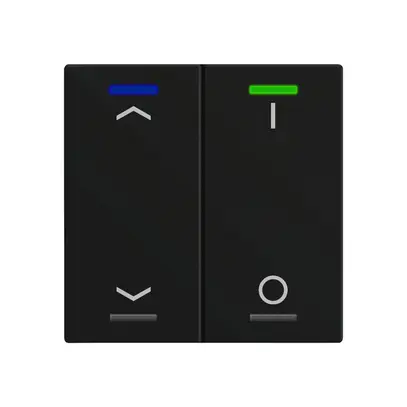 EB-Taster KNX RGBW MDT BE-TAL60T216.C1 2T/4B Temp.schwarz matt "Jalousie"-"I/O" 