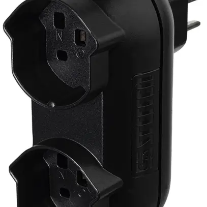 Spina multipla Steffen STRONG 2×T25 16A 400V IP20 nero 