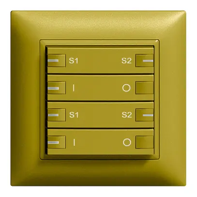 Poussoir ENC ZEP ON-OFF scène 2c/4t avec LED EDIZIOdue olive 
