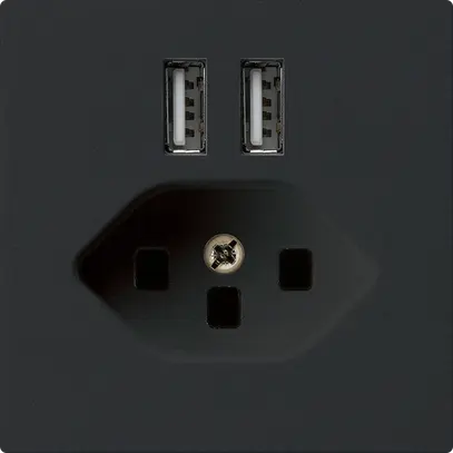 Presa 2×USB & T23 kallysto A 2400mA nero 