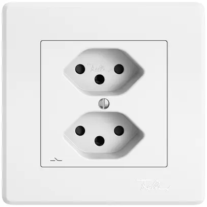 Presa INC EDIZIO.liv SNAPFIX® 2×T13 1×S con shutter bi 